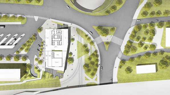 "Baukomplex am Riebeckplatz" | Wettbewerb Beitrag (Bild 4/10)